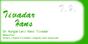 tivadar hans business card